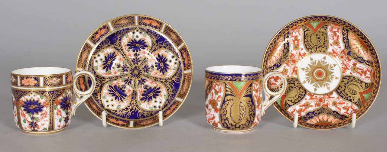 A COLLECTION OF TEN CABINET CUPS AND SAUCERS, various factories to include Royal Crown Derby, - Image 10 of 10