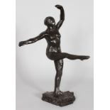 AFTER EDGAR DEGAS (1834-1917) A BRONZE NUDE DANCER FOURTH POSITION FRONT, on left leg. Signed Degas.