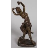 CHARLES LOUCHET, PARIS (CIRCA. 1900) A GOOD BRONZE OF A YOUNG GIRL DANCING with castanets. Stamped