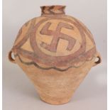 A LARGE CHINESE NEOLITHIC BANSHAN POTTERY JAR, possibly Majiayao Culture, painted with wan