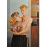 Rebecca Hutchinson (1961- ) British. "Benjie & Ottar", Pastel, Inscribed on a label on the