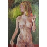 Norman Douglas Hutchinson (1932-2010) British. "Spring", 'A Standing Female Nude', Pastel, Signed '