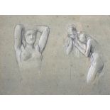 John Seymour Lucas (1849-1923) British. 'Nude Studies', Chalk and Pencil, 8" x 11", and another by