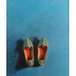 Rebecca Hutchinson (1961- ) British. "Rajastani Shoes" [sic], Pastel, Inscribed on a label on the