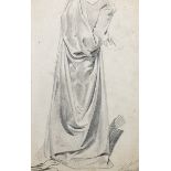 Eugen Johann Georg Klimsch (1839-1896) German. Study of Robes, Pencil, Signed, Unframed, 9.5" x