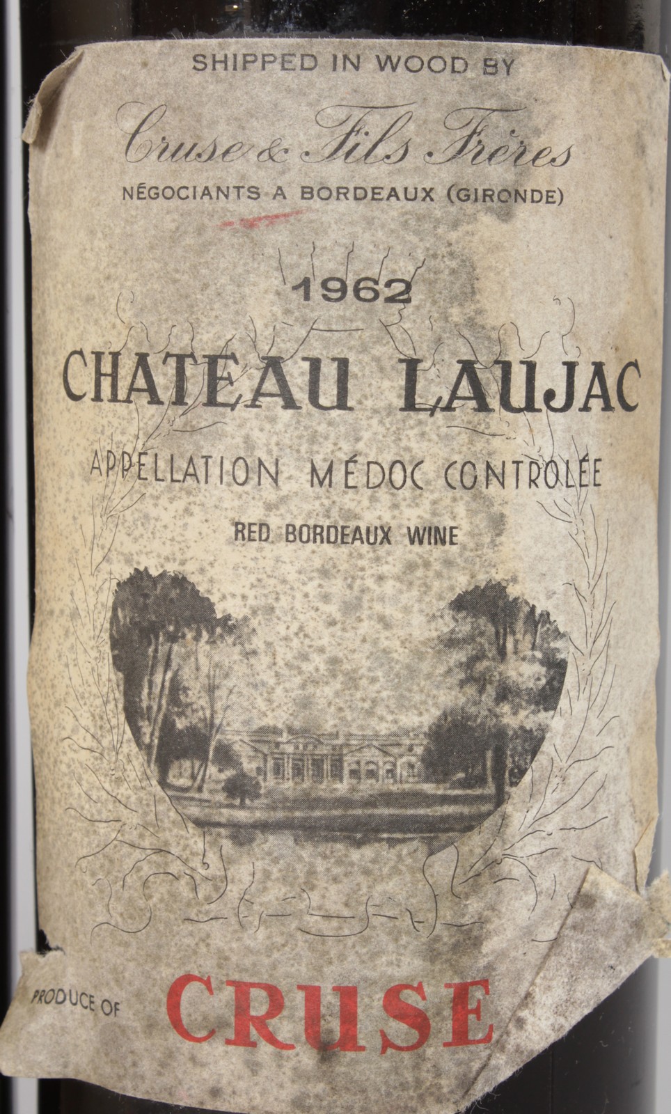 CHATEAU MOUTON ROTHSCHILD, 1962, 1 bottle; CHATEAU BRANAIRE, 1962, 1 bottle; CHATEAU LAUJAC, 1968, 1 - Image 4 of 9