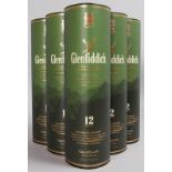 GLENFIDDICH SINGLE MALT SCOTCH WHISKY, 6 x 70cl, in tubes (6 bottles).