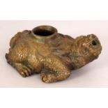 A GOOD 17TH/18TH CENTURY CHINESE BRONZE WATER DROPPER, cast in the form of a mythical beast, with
