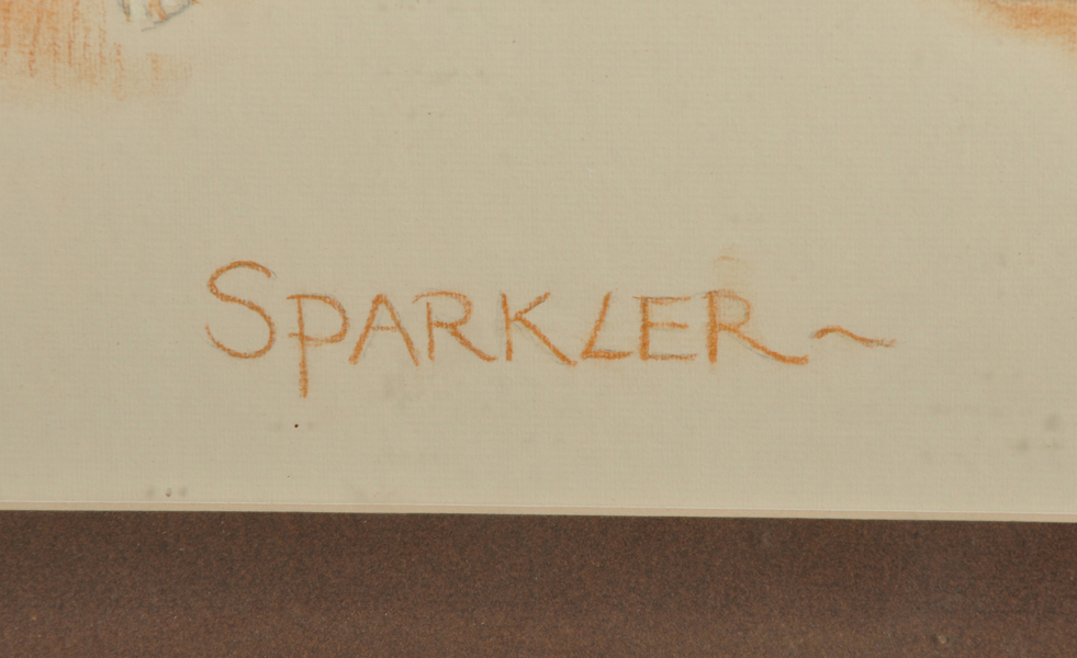 Davina Owen (20th Century) British. "Sparkler", Study of a Dog, Crayon, Signed and Dated 1989 in - Image 3 of 5