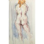 20th Century English School. A Nude Study, Watercolour, Indistinctly Signed and numbered 4967,