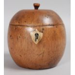 AN APPLE TEA CADDY. 4.5ins high.