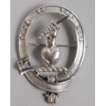 A SCOTTISH SILVER BROOCH "TRUE TO THE END".