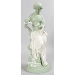 A GOOD MINTON TWO-COLOUR PARIAN FIGURE OF PSYCHE, modelled by A. CARRIER de BELLEUSE, CIRCA. 1851, a