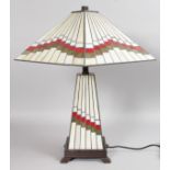 A GOOD TIFFANY STYLE TABLE LAMP. 23ins high.