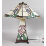 A GOOD TIFFANY STYLE TABLE LAMP. 23ins high.