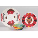 THREE AFRICAN WOVEN DISHES.