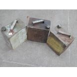 3 OLD PETROL CANS : BP, PRATTS & ANOTHER