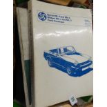 BOX OF OLD CAR WORKSHOP MANUALS