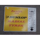 ADVERTISING SIGN, DUNLOP RADIAL TYRES WITH THERMOMETER A/F