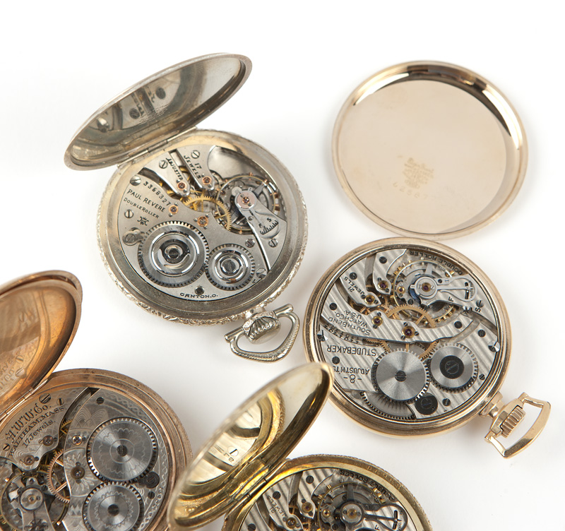 1085  A group of 6 American gold-filled pocket watches The first: A Hampden, circular engine- - Image 4 of 5