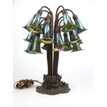 A Buffalo Studios eighteen-light lily lamp