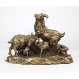 A Chinese gilt bronze sculpture of rams