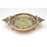 A French gilt-bronze, onyx and champleve tray