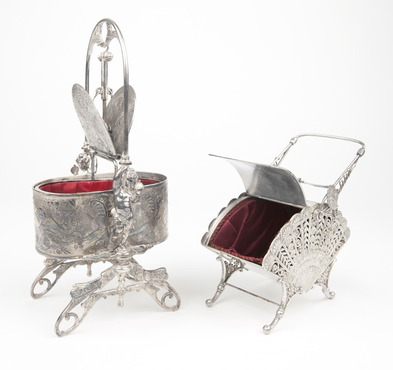 2 Victorian silver-plated vanity trinket baskets - Image 3 of 5