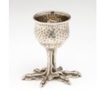 A Tiffany hand-hammered sterling silver egg cup