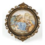 An Italian framed hand-painted porcelain plaque