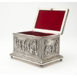 A French silvered bronze casket