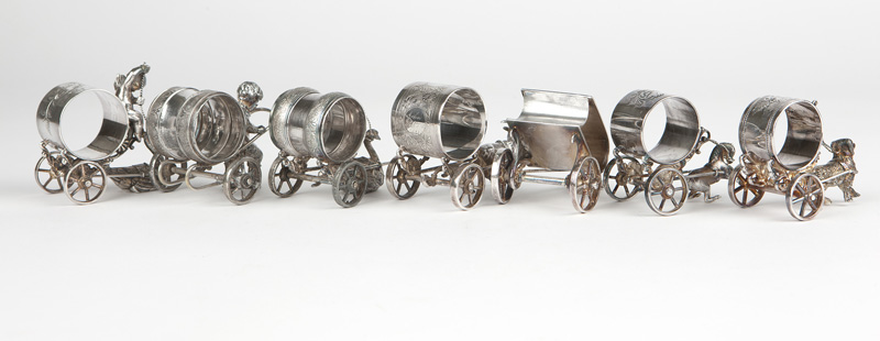 7 Victorian silver-plated carriage napkin rings - Image 2 of 2