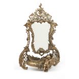 Gilt-bronze boudoir-style mirror-backed benitier