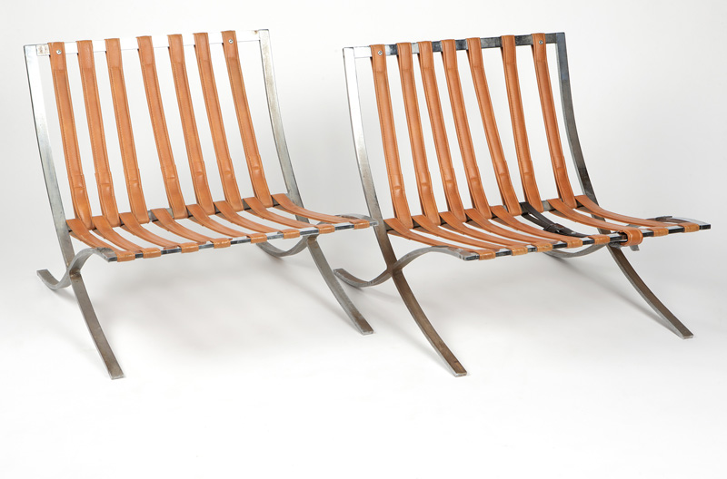 A pair of ''Barcelona''-style lounge chairs - Image 2 of 6