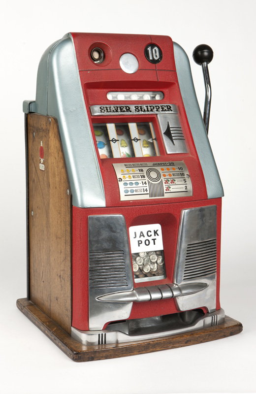 A Mills ''Silver Slipper'' 10 cent slot machine