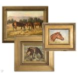 1184 Shawn Cameron (1950-* Prescott, AZ) Three works: three horses at pasture, mare and foal and ''