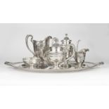 1015 A Towle sterling silver coffee & tea service 20th century, Newburyport, MA, each with maker's