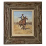 1246 Nicholas Firfires (1917-1990 Santa Barbara, CA) Roper on horseback, signed, dated and with