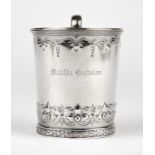 1020 A Grosjean & Woodward for Tiffany & Co. mug Circa 1854-1860, New York, NY, marked for Tiffany &