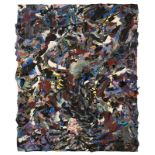 1216 Neil Williams (1934-1988 New York, NY) Splatter paint skin abstract, unsigned, unframed acrylic