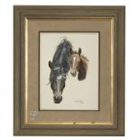 1183 Wayne Baize (1943-* Texas) ''Side by Side'', heads of a mare and foal, signed, titled and