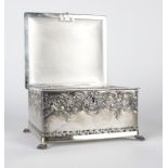 1021 A Victorian silver-plated locking jewelry box Circa 1890, Meriden, CT, maker's mark of Wilcox