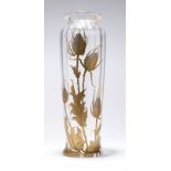 1029 A large Baccarat enameled thistle art glass vase Late 19th/early 20th century, apparently