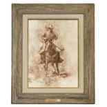 1052 Keith Christie (1935-* Browns Valley, CA) ''Cowboy's Pride'', cowboy on horseback, signed,