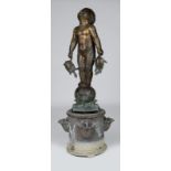 1014 Edith Buretto Parsons (1878-1956 New Canaan, CT) ''Turtle Baby'', a patinated bronze fountain