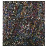1215 Neil Williams (1934-1988 New York, NY) Splatter paint skin abstract with foam brushes,
