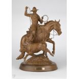 1056 Mehl Lawson (1942-* Bonita, CA) ''Buckaroo Sport'', cowboy roping a calf, signed, numbered