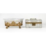 1032 2 French gilt bronze-mounted cut crystal articles Early 20th century, unmarked, the first: a