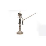 An Indian sterling silver repousse hookah