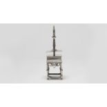 Dutch silver mechanical toy, miniature linen press